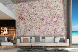 Carta da Parati rose rosa e bianche