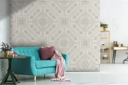 White geometric wallpaper
