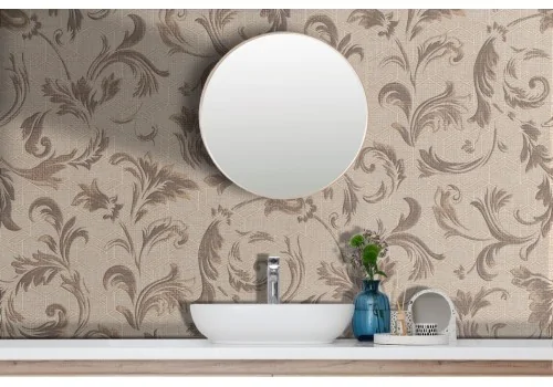 Vintage damask wallpaper with leaves 2