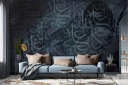 Abstract graffiti wallpaper black and blue shadows