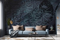 Carta da parati astratta graffiti ombre nera e blu