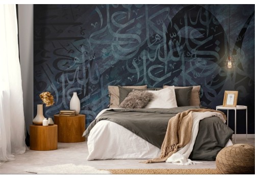 Abstract graffiti wallpaper black and blue shadows 2