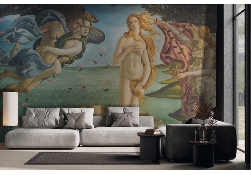 Botticelli's The Birth of Venus painted wallpaper