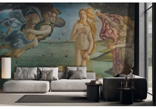 Botticelli's The Birth of Venus Painted Wallpaper -a498