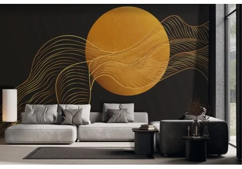 Stylized orange moon wallpaper -a504