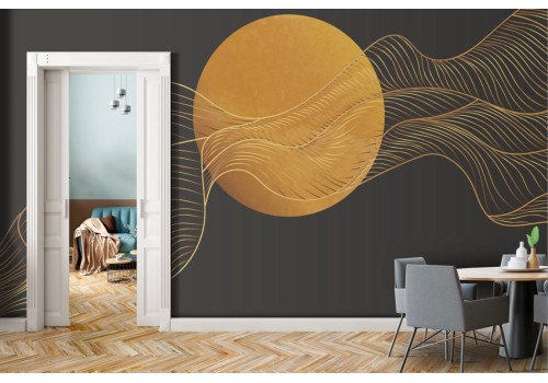 Stylized orange moon wallpaper 2