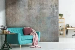 Blue damask wallpaper