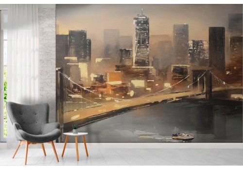 Wallpaper city New York landscape bridge and skyscrapers 2