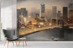 Wallpaper city New York landscape bridge and skyscrapers