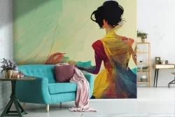 Carta da Parati colorata donna