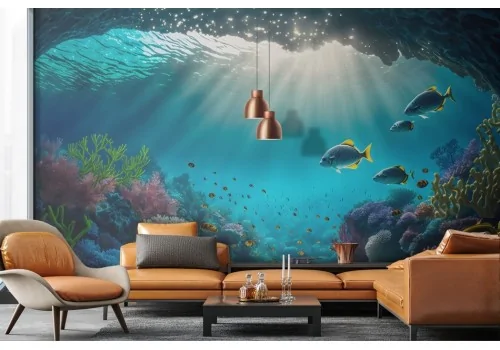 Seabed wallpaper with fish and corals 2