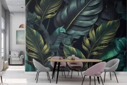 Carta da Parati foglie tropicali grandi