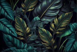 Large tropical leaves wallpaper