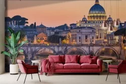 Carta da parati Roma San Pietro al tramonto