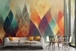 Colorful Geometric Adhesive Wallpaper