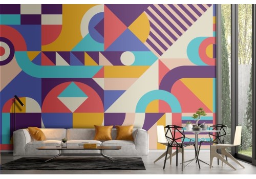 Carta da parati geometrica colorata 2