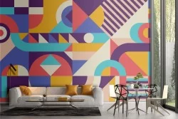 Carta da Parati Adesiva geometrica colorata