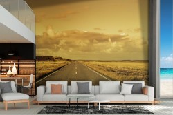 Carta da Parati paesaggio prato con strada