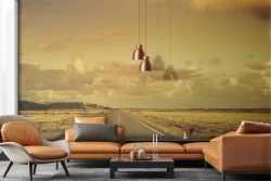 Wallpaper landscape meadow with road