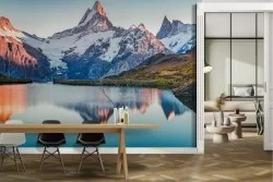 Wallpaper landscape mountains with lake