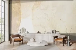 Carta da parati astratta disegni gialla oro