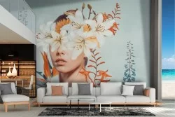 Tropical flowers wallpaper