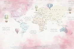 Pink world map wallpaper