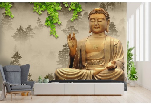 Buddha Statue Wallpaper Illustration