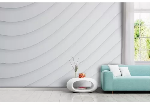 White geometric wave wallpaper