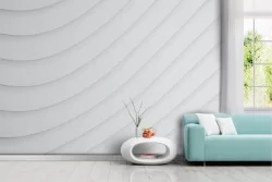 White geometric wave wallpaper