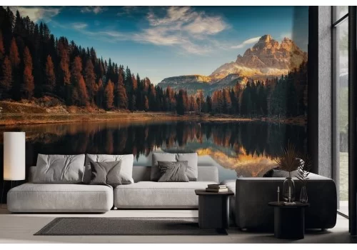 Forest, lake and mountain wallpaper