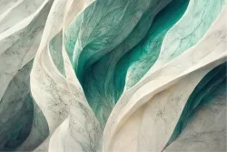 Marble wallpaper with green waves