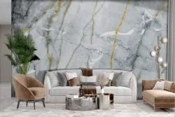 Adhesive Wallpaper Marble Gold Finish