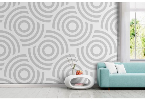 Geometric white circles wallpaper