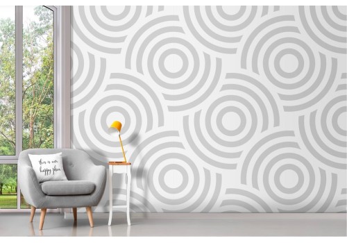 Geometric white circles wallpaper 2