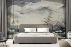 Carta da Parati Dipinti e Acquerelli Natura Spiaggia e Mare