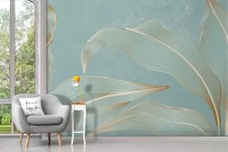 Carta da Parati foglie stilizzate