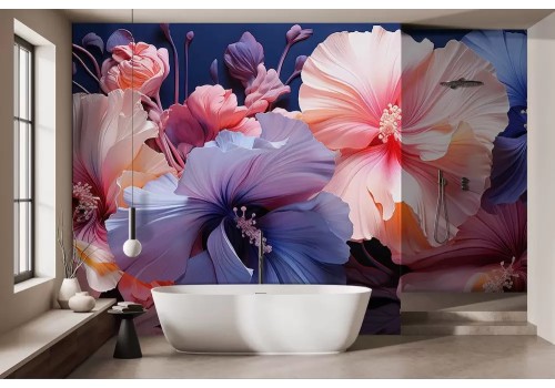 Carta da parati fiori 3d esotici