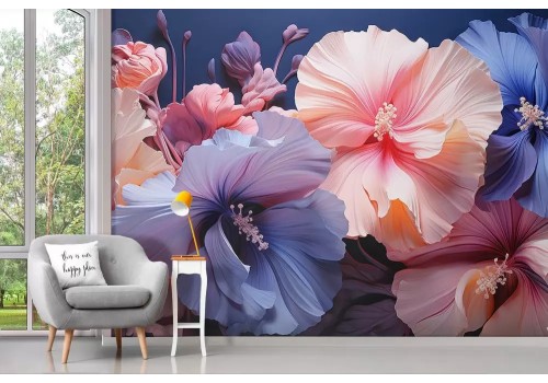 Carta da parati fiori 3d esotici 2