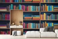 Carta da parati libreria: colore e creatività