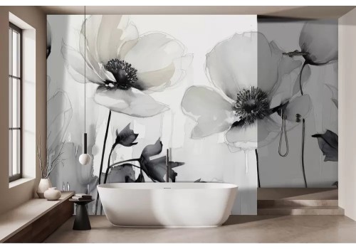 Carta da parati fiori stilizzata