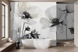 Carta da parati fiori stilizzata