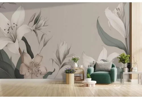 Carta da parati floreale vintage toni pastello