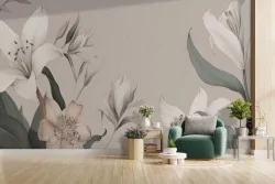 Carta da parati fiori vintage pastello