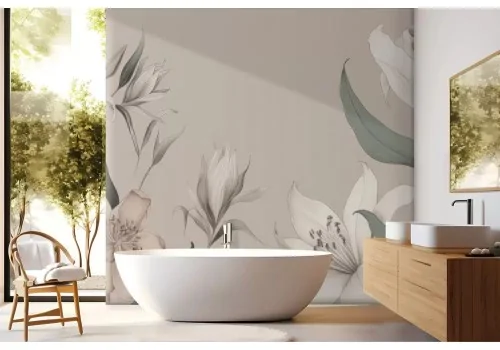 Carta da parati fiori vintage pastello 2