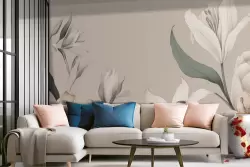 Carta da parati floreale salotto: stile raffinato