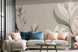 Carta da parati floreale salotto: stile raffinato