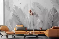 Carta da parati piume per un ambiente rilassante