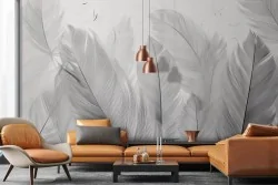 Carta da parati piume per un ambiente rilassante