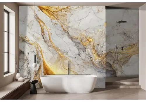 Carta da parati marmo oro luxury 2